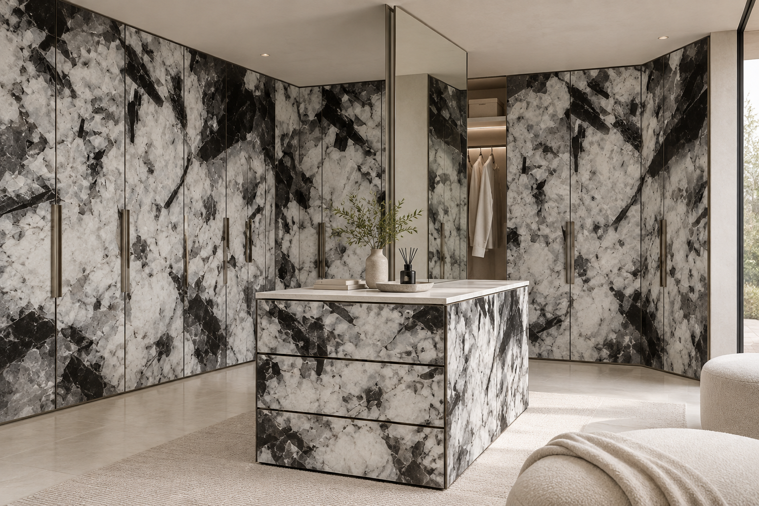 Design visualization: gallery dressing suite in Pandora Rock, decor HG3009