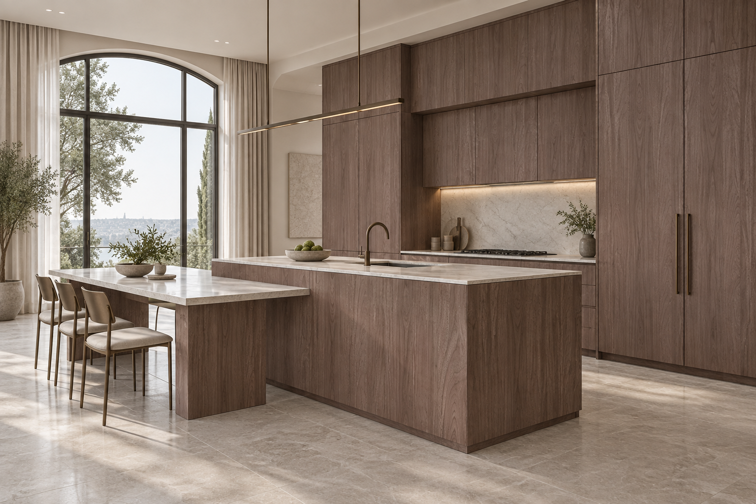 Kitchen design visualization with Chateau Walnut HK2032 cabinetry