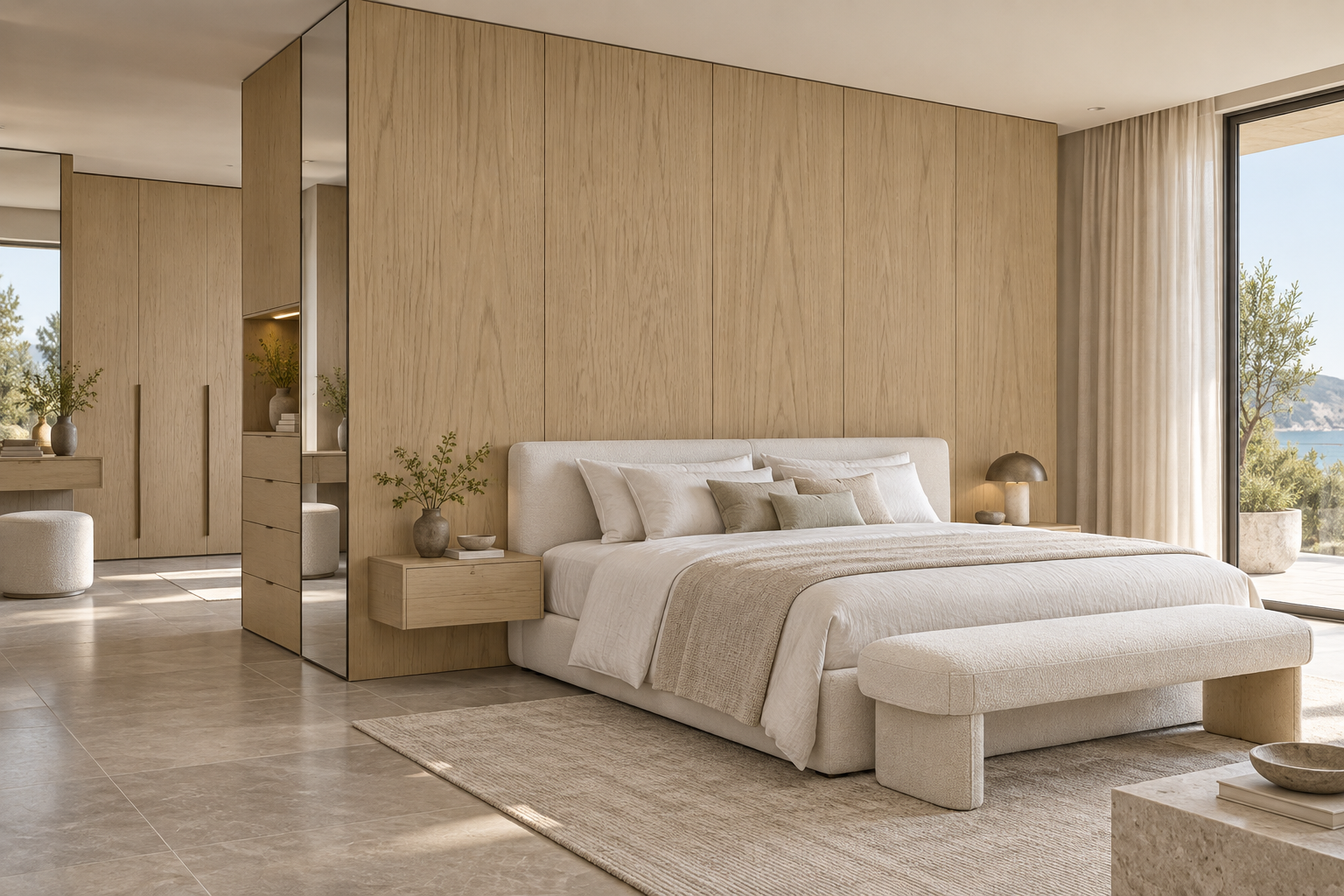 Design visualization: freestanding wardrobe volume in Braddon Oak Yellow, decor HK2038