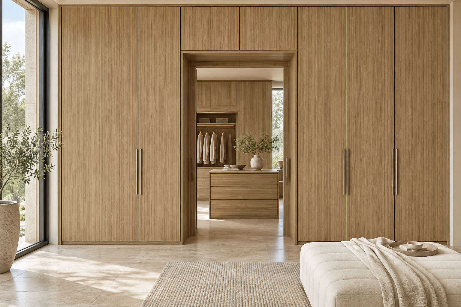 Design visualization: passage wardrobe in Shanshui Elm Twilight, decor HQ6121