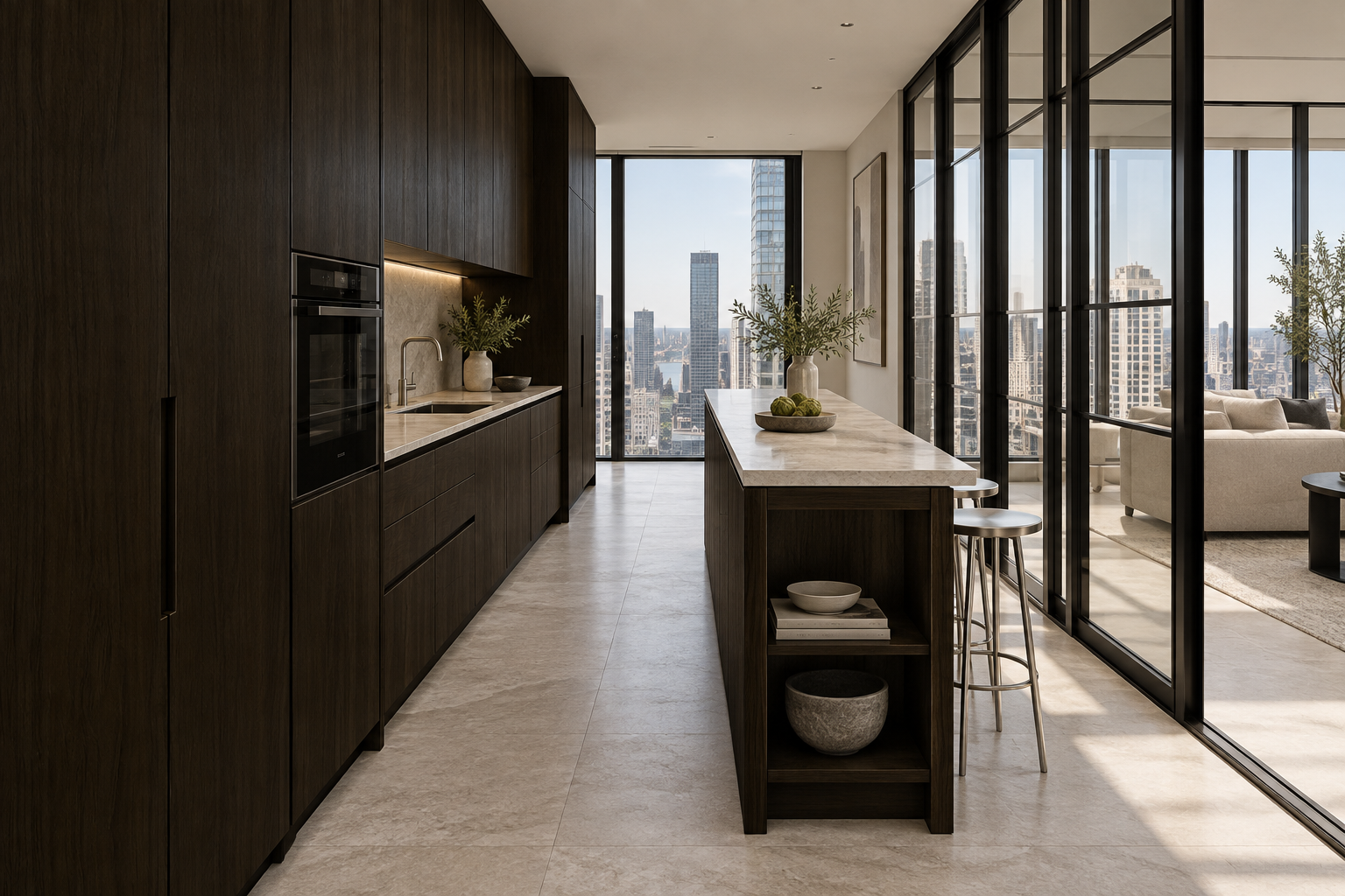 Kitchen design visualization with Ink Peach Abyss HT6062 cabinetry