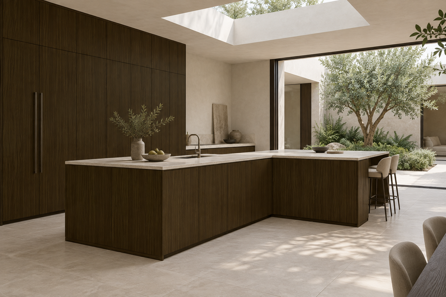 Kitchen design visualization with Ink Peach Haze HT6063 cabinetry
