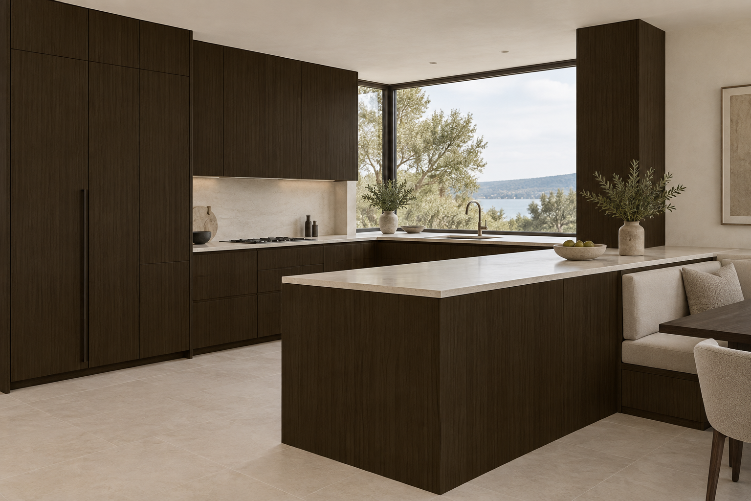 Kitchen design visualization with Ink Peach Rite HT6064 cabinetry