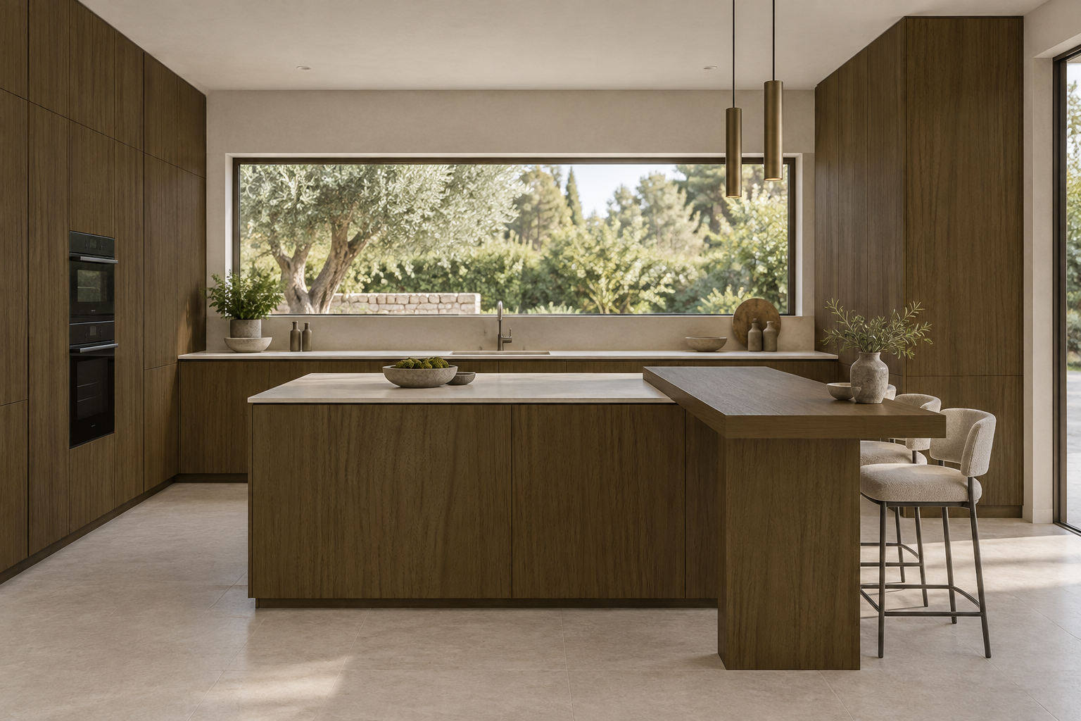 Kitchen design visualization with Ink Peach Ripple HT6065 cabinetry