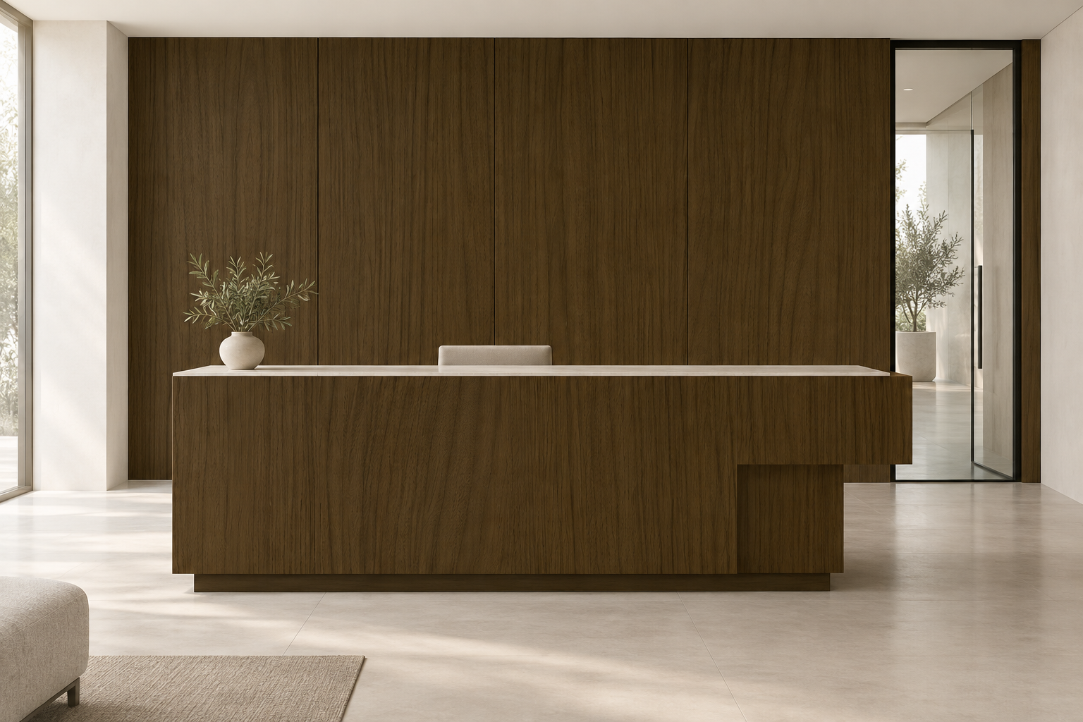 Design visualization: stacked bracket counter in Ink Peach Ripple, decor HT6065