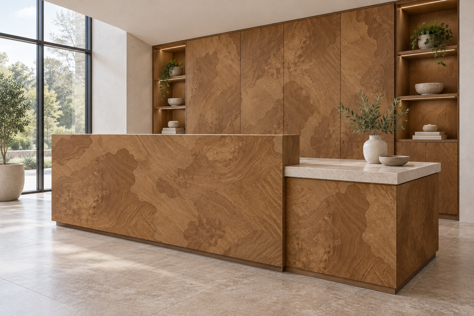 Design visualization: offset l reception in Rocklein2, decor HZ3028