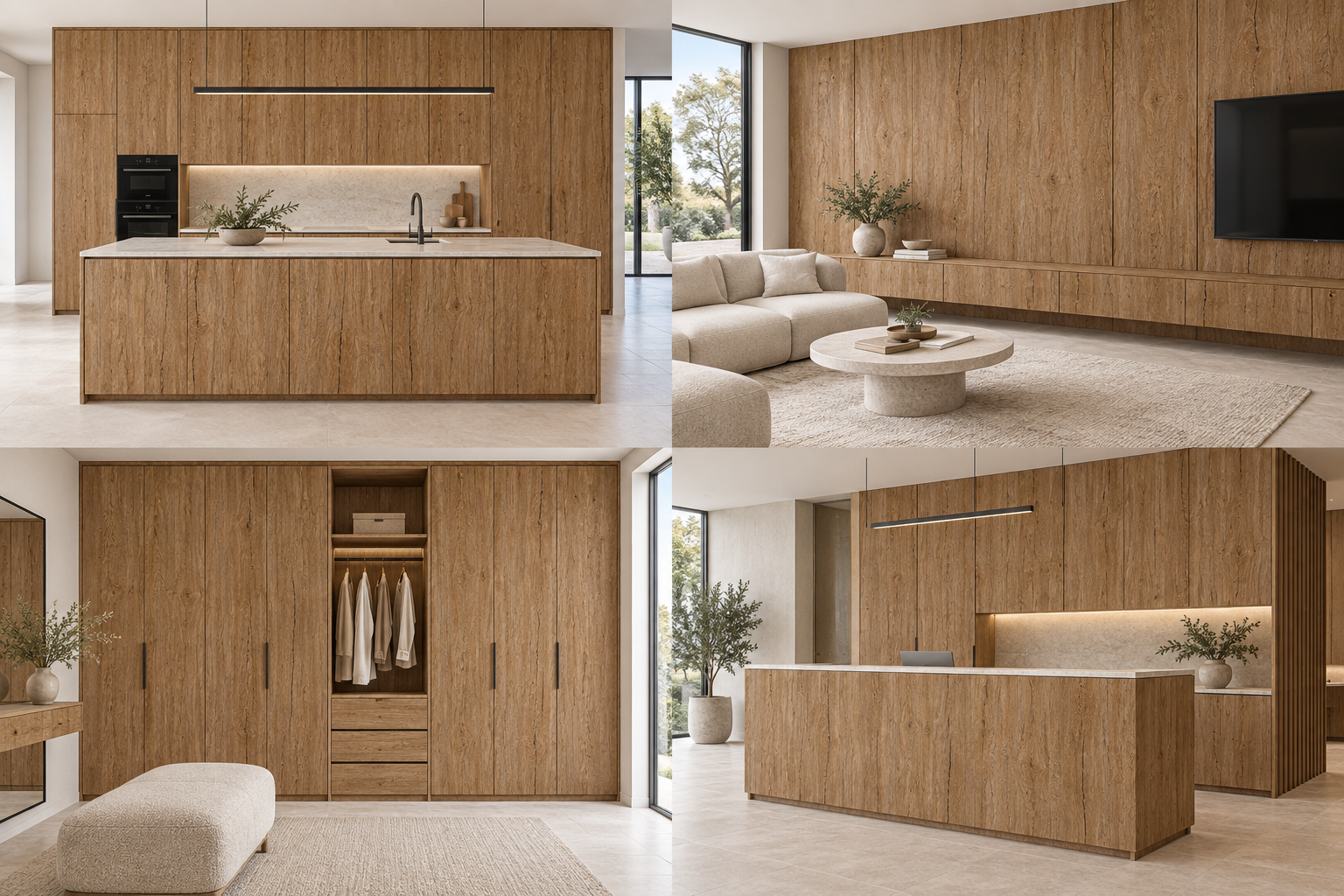 Kitchen design visualization with Brown Cuneo Oak 902 cabinetry