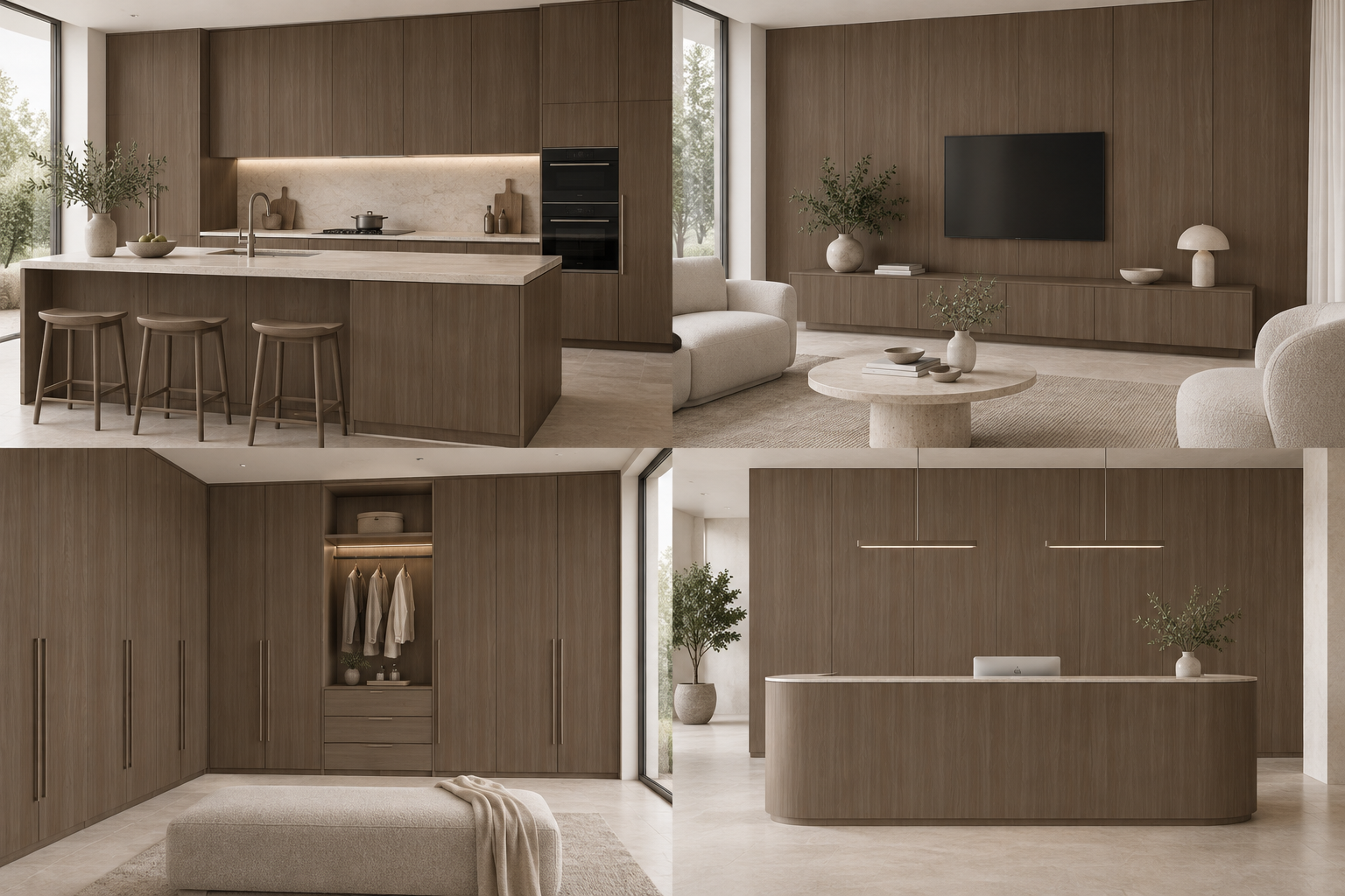 Kitchen design visualization with Bessie Hickory Green QHTB44 cabinetry